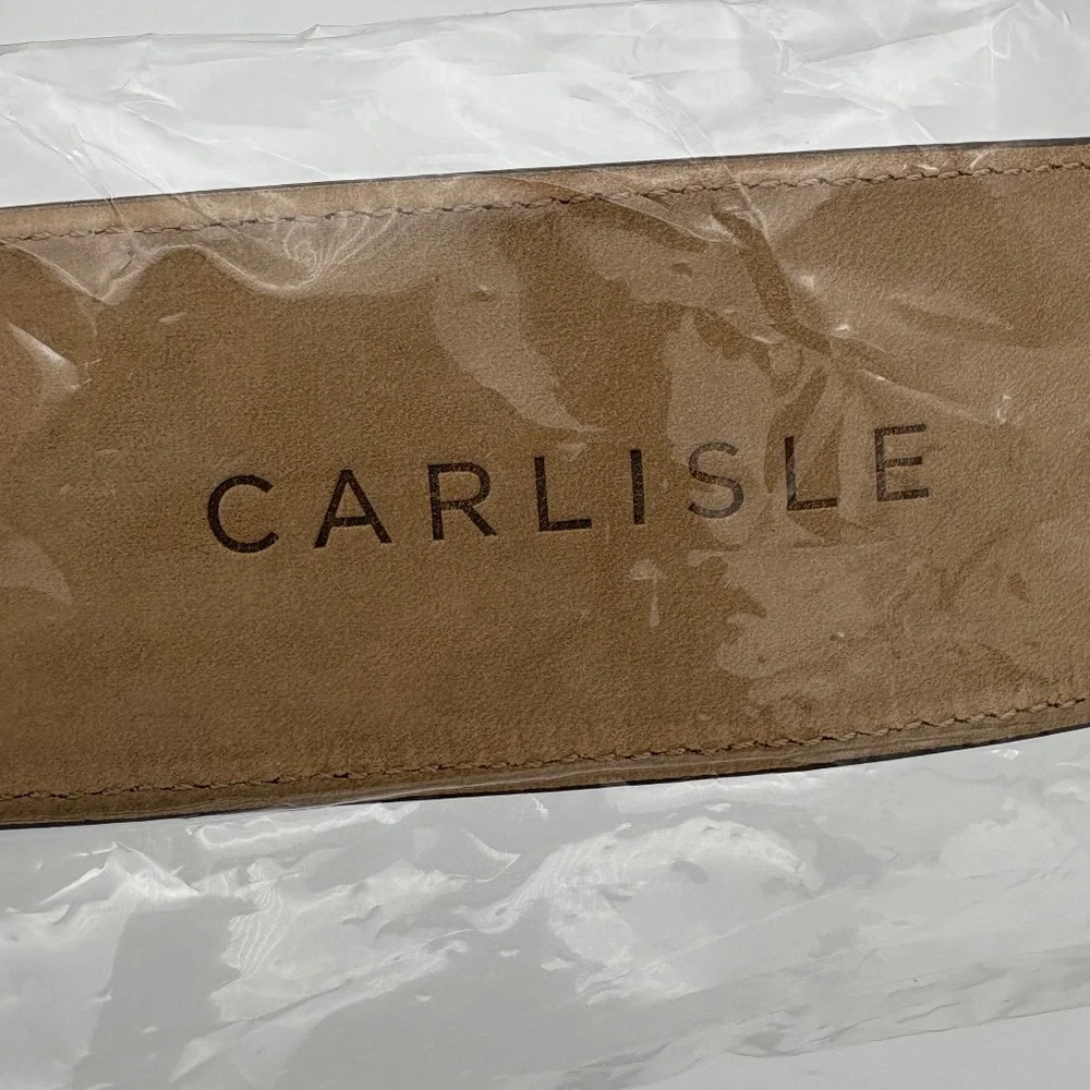 NWT Carlisle Genuine Leather Black/White Snake Print Belt with Pink Accent